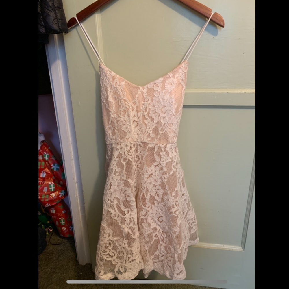 Nude/White Lace Dress